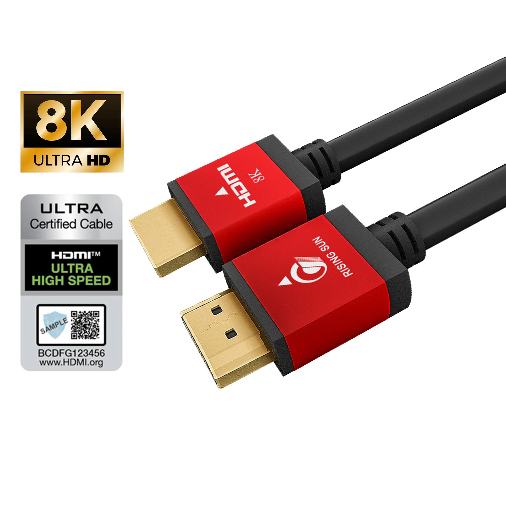 OEM 1m 1.5m 1.8m 2m 3m 60hz HDMI Cord Metal Shell Head Nylon Braided Line 3D 8K 2.1 Male HDMI Cable