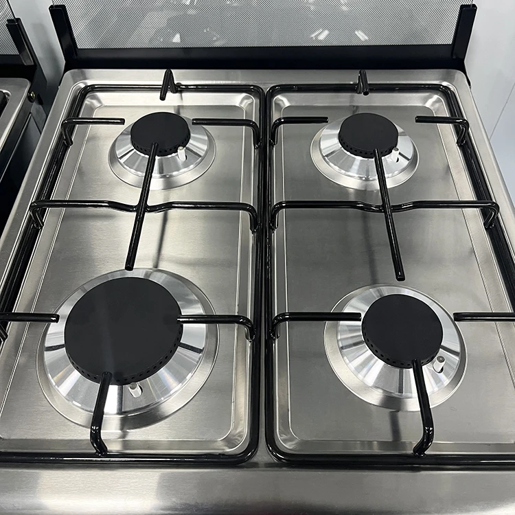 automatic piezo ignition reasonable price stainless steel gas stove 4 burner with oven