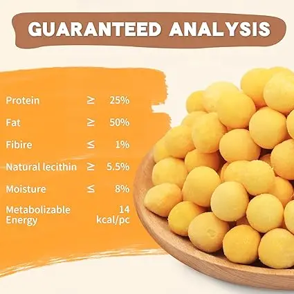 Private Label High-Protein Pet Treats Freeze Dried Quail Egg Yolk Cube Cat & Dog Treats Biscuits Quail Egg Yolk Snack for Pet