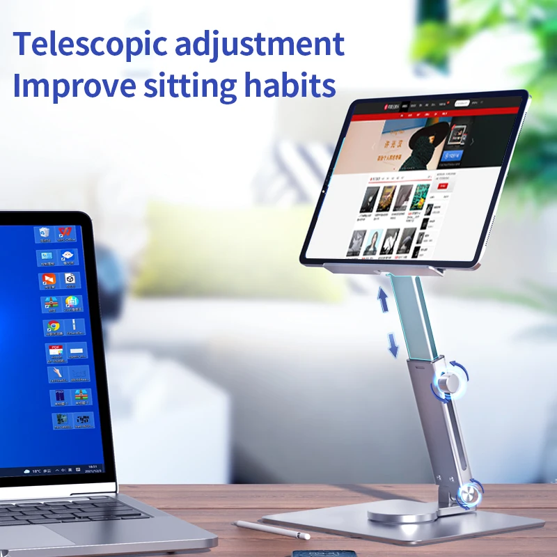 Rotatable Desk Tablet Stand Metal Adjustable Foldable Holder for iPad Pro Air Mini 11 12.9 Samsung Xiaomi Huawei Support