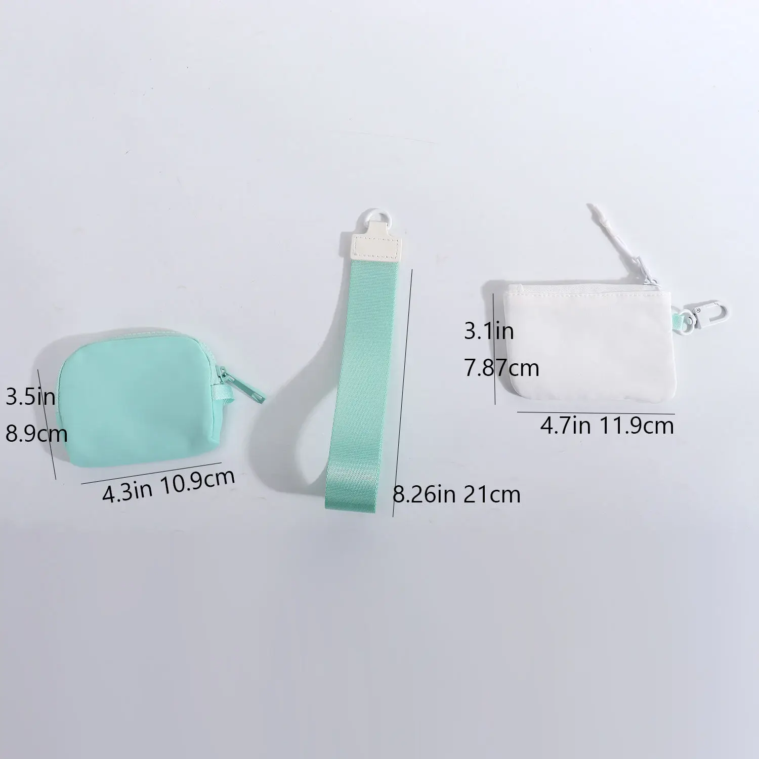 Keymay High Quality Multicolor Portable Detachable Nylon Keychain Card Holder Coin Purse Wristlet Keychain Wallet Pouch Wristlet