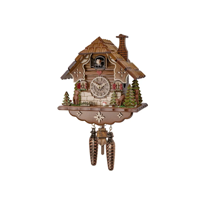 Hot Sale Made In Germany Handmade Cuckoo Clock With Forest And Deer With Music For Home Decoration