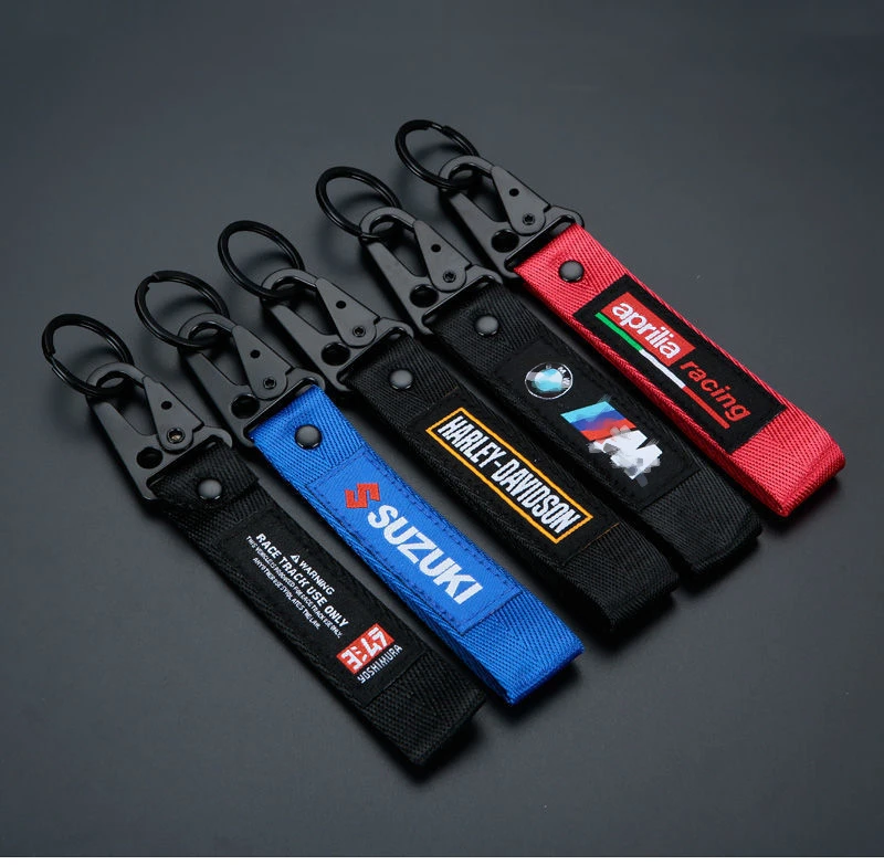 Motorcycle Designer brand Man Key Chain Moto Lanyard Keychain Woven Fabric Car Logo KeyChain Gift
