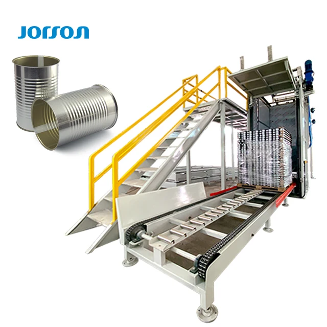 JORSON полностью автоматическая металлическая упаковка, пустая чайная еда, машина для укладки, производственная линия для поддонов