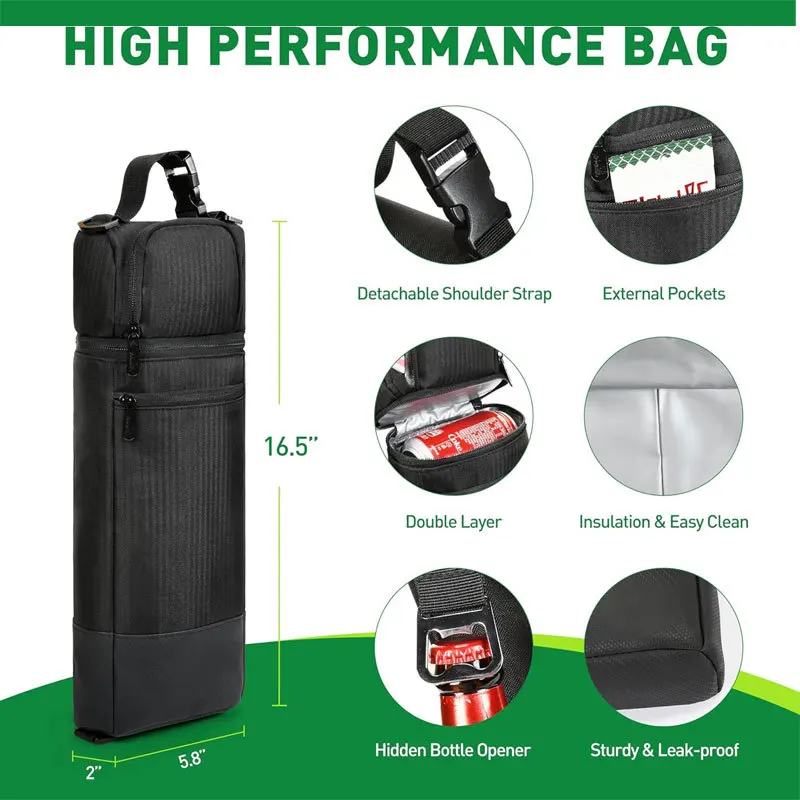 Waterproof Multi-functional Storage Cooling Bag 5 Cans Insulated Cooler Sleeve for Drinks Lightweight Golf Cooler Bag