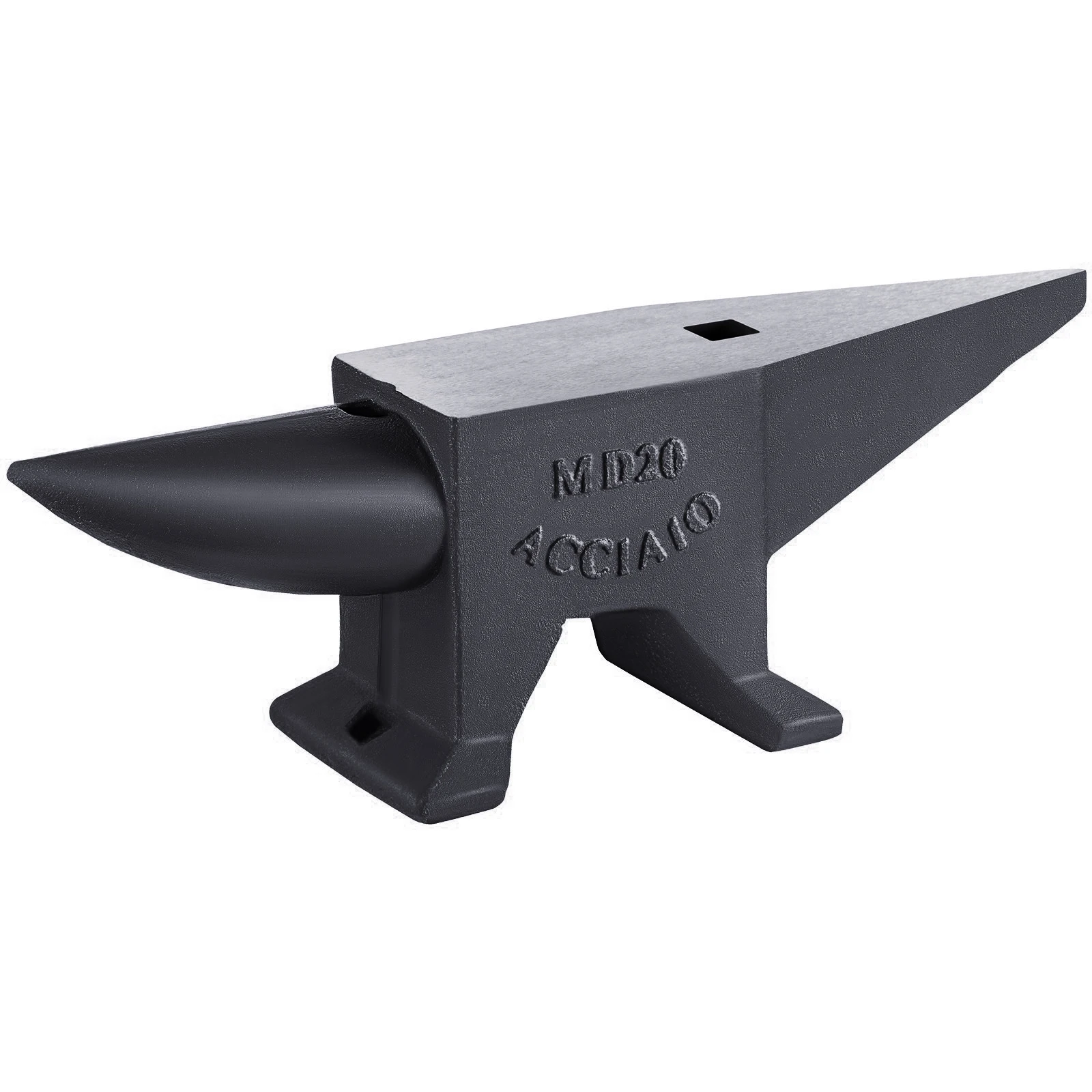 22 Lbs Single Horn Anvil With Large Counter Top Stable Base High Hardness Rugged Round Hole for Bending Hammering