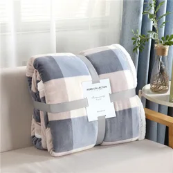 New Japanese Flannel Cozy  Plaid Printing Other Blankets For Winter