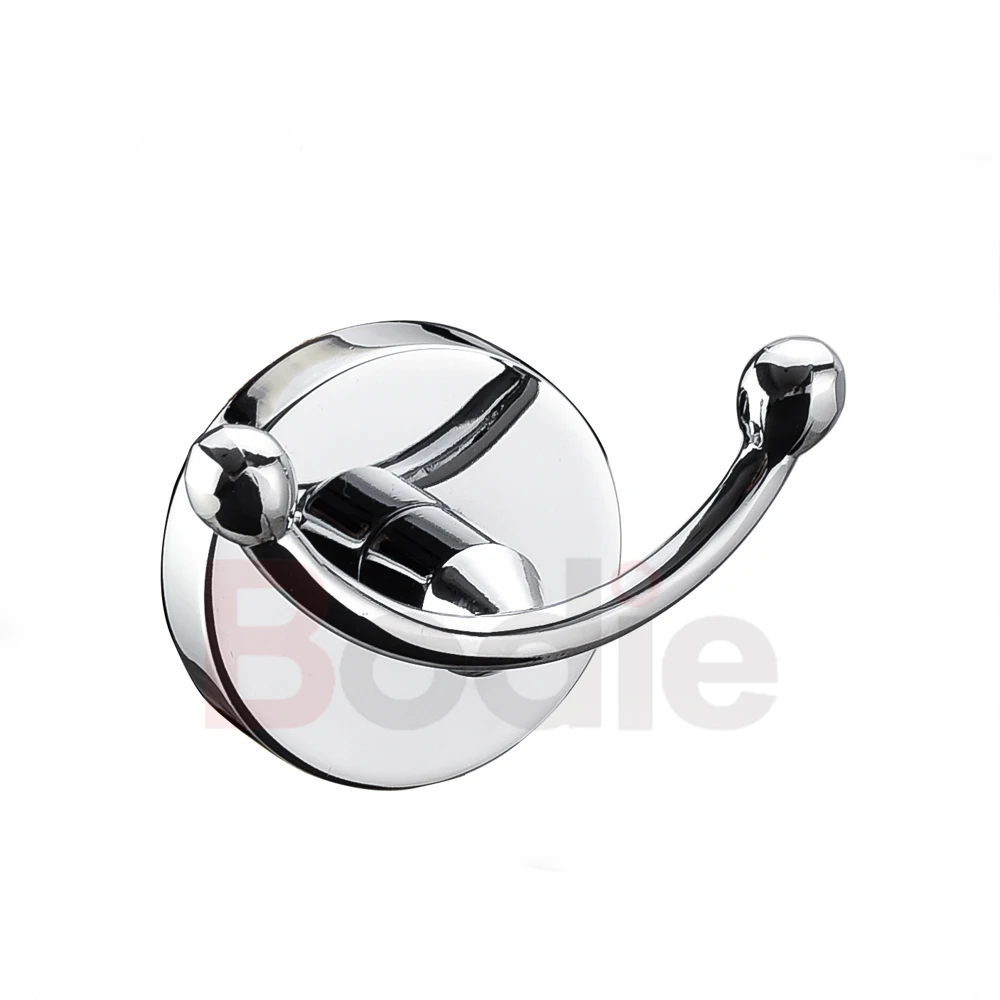 Цинковый крючок для пальто, двойной крючок для халата, аксессуары для ванной комнаты