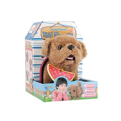 B/O Animal Plush Pet Dog Toys Set Talking Sounds Soft Toy Pretend Play Game Set For Kids