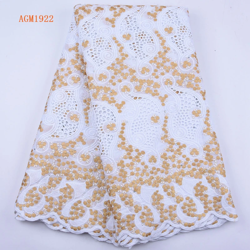 Latest Nigerian Cotton Lace Fabrics 2020 African Swiss Voile Lace In Switzerland High Quality Polish Lace 5yard/lot 1922