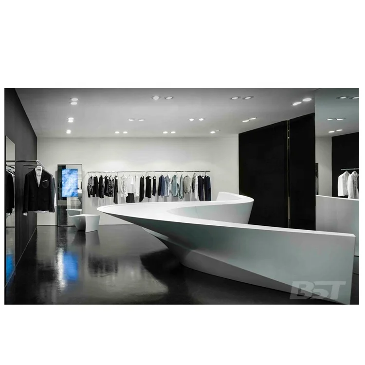 High End Standing Modern Unique Front Reception Desk Checkout Counter For Brand Clothing Store