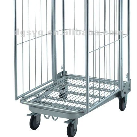 Folding Roll Cage Trolley For Warehouse or Factory