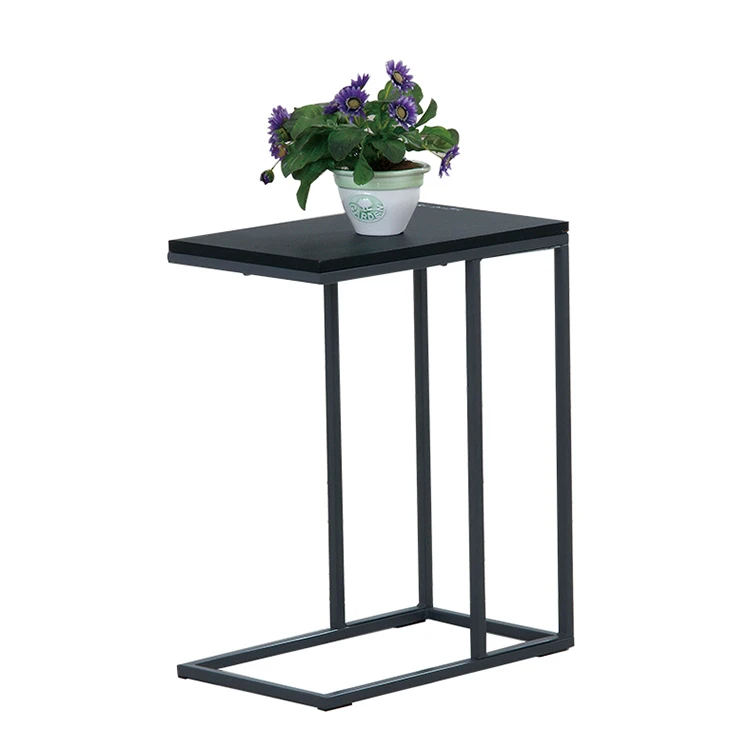 
Modern metal legs MDF top movable over bed computer side table 