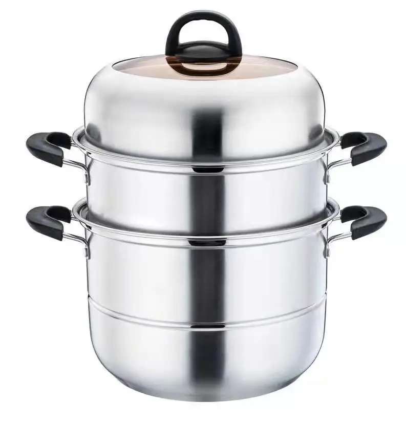 Wholesale High Quality Stainless Steel Cooking Steamer Pot With Visible Lid