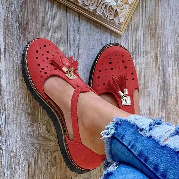 Wholesale Fashion 2024 Summer Casual Casual Flat Platform Heel Tassel Buckle Strap Shoes Sandals Women slippers