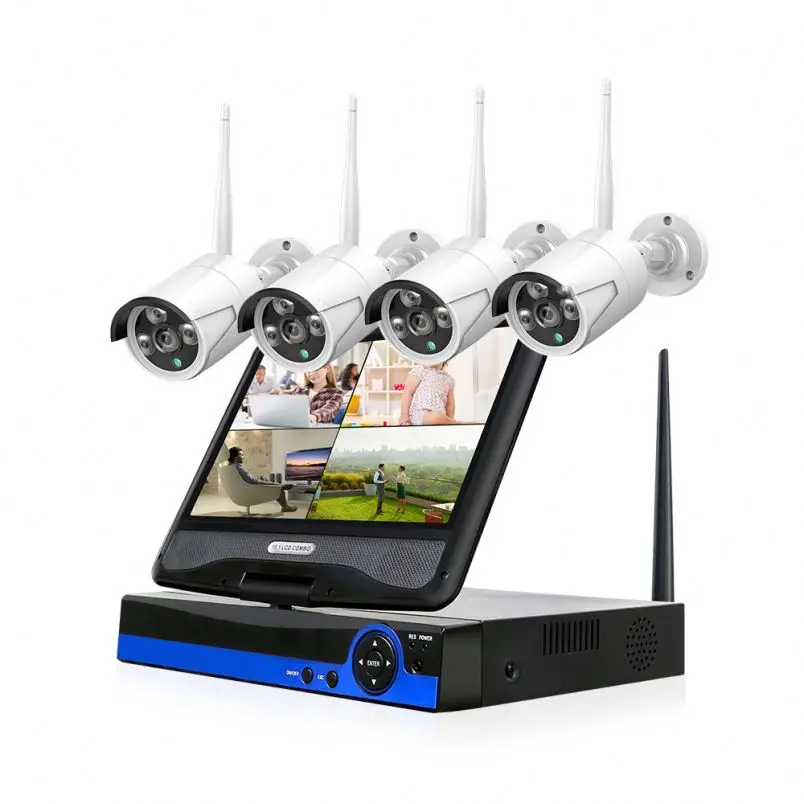 4CH 720P 10 1 дюймов HD ЖК-экран Mornitor Беспроводной NVR комплект системы безопасности Wifi