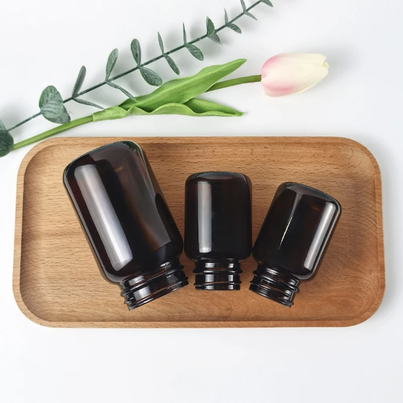 Wide mouth 120ml 250ml amber glass capsule supplement bottles counting bottling machine for tablets and capsule