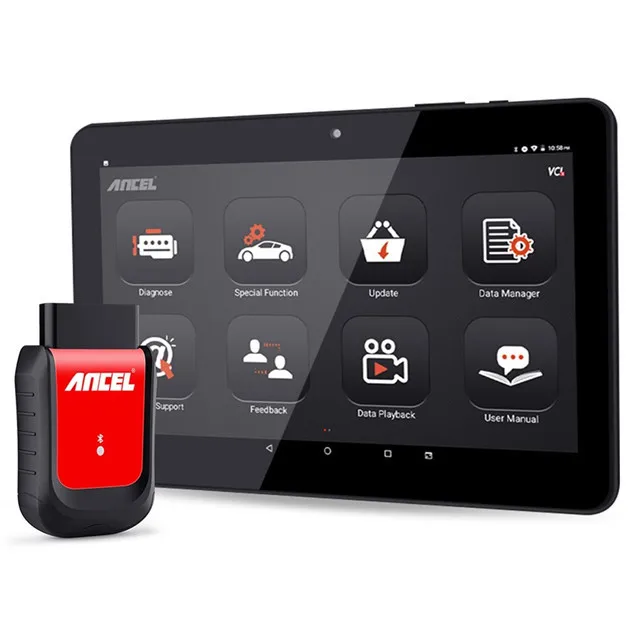 With tablet pad Ancel X6 OBD 2 Car DiagnosticFull System Car Diagnosis DPF SAS DPF Injector Coding Service OBD2 Automotive Scan