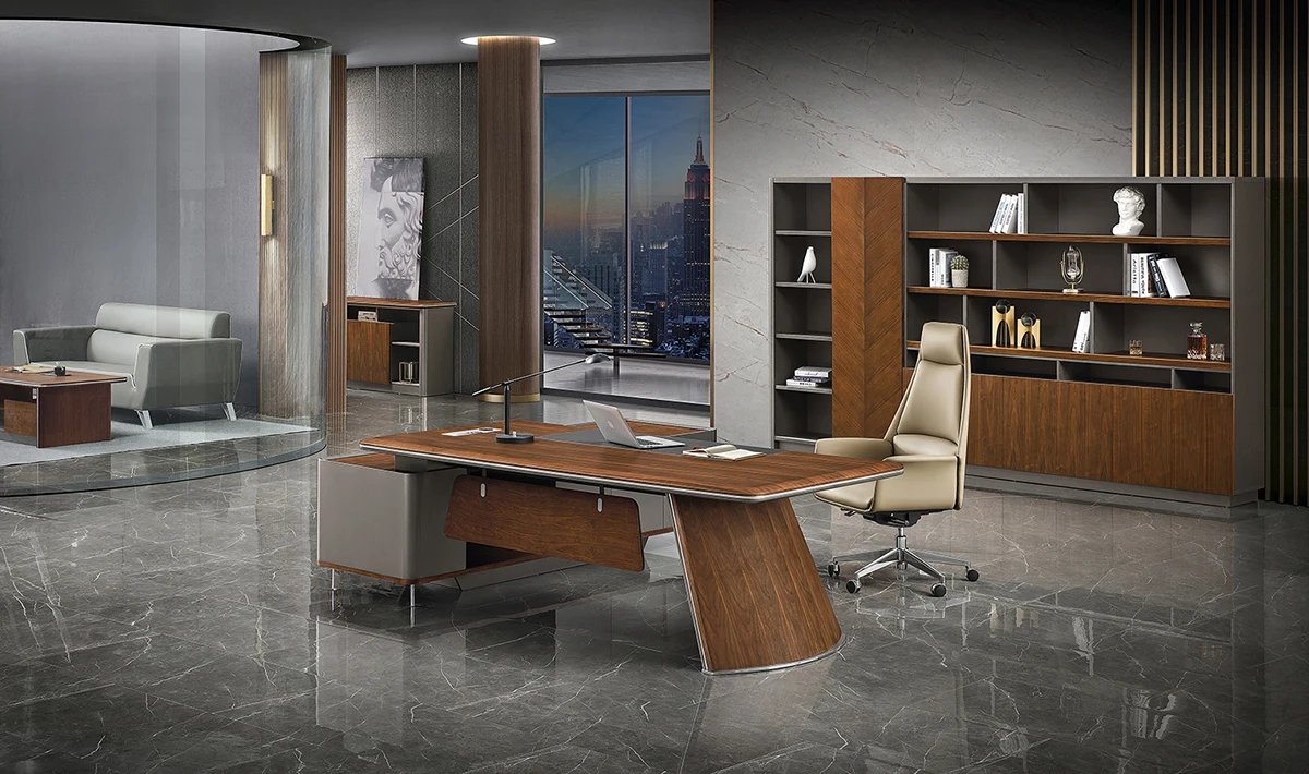 Guangdong High-end home office room bookcase with sliding door modern wooden filing storage cabinet