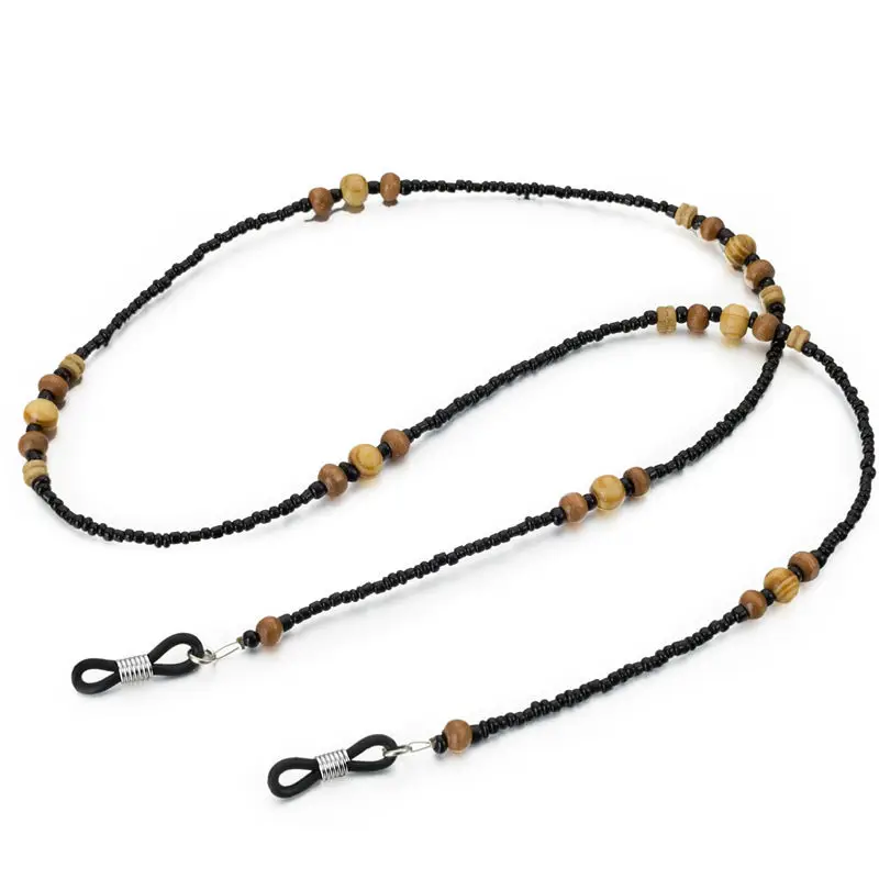 Custom glasses chain necklace cord eyewear retainer wood beaded sunglasses strap holder for women