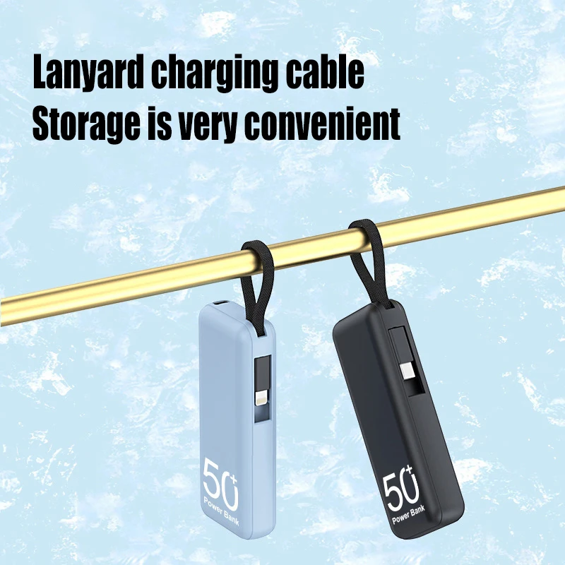 5000mAh Powerbank Mini Small Portable Charger Power Bank With Built In Cables Mini Powerbank Portable Power Bank Mini Power Bank