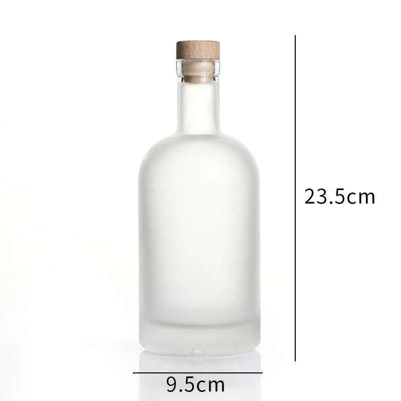 Hot sale 50ml 100ml 200ml 375ml 500ml 750 ml 1liter spirits vodka gin liquor glass bottle with cork or screw cap for sale