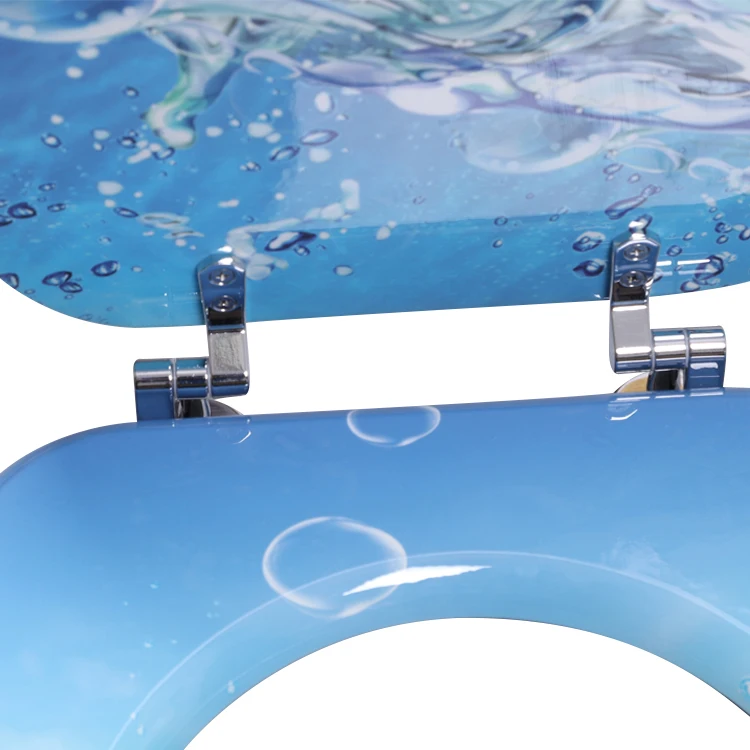 Bofan Molded Wood UV Water feature handicap printed classic best cheap beautiful striped Elongated toilet seats