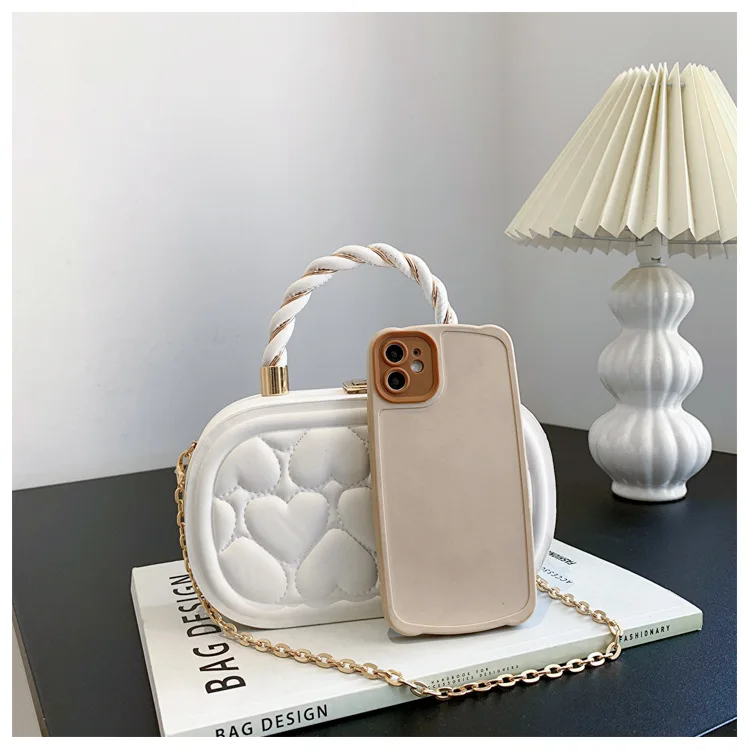 New Versatile and Popular Niche Chain Crossbody Bag Portable Box Small Square Shoulder Handbag for Women