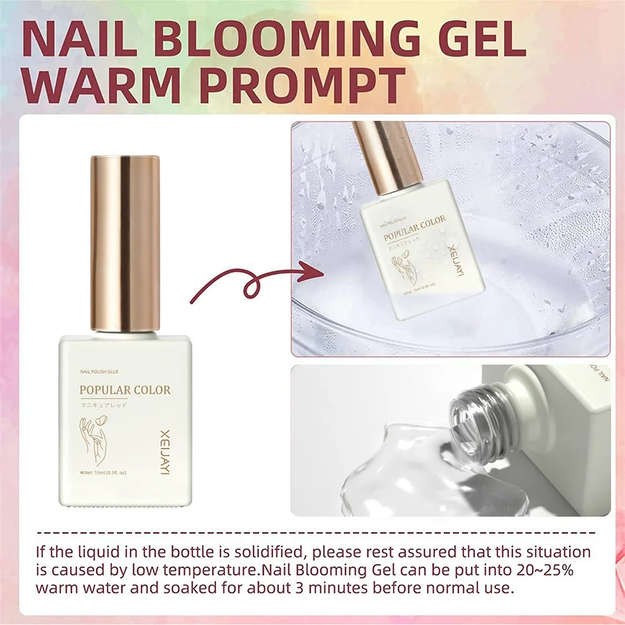Japanese Blooming Gel Polish 15ml New Multifunctional Wholesale DIY Blooming Effect Nail Creative Design UV Gel Polish