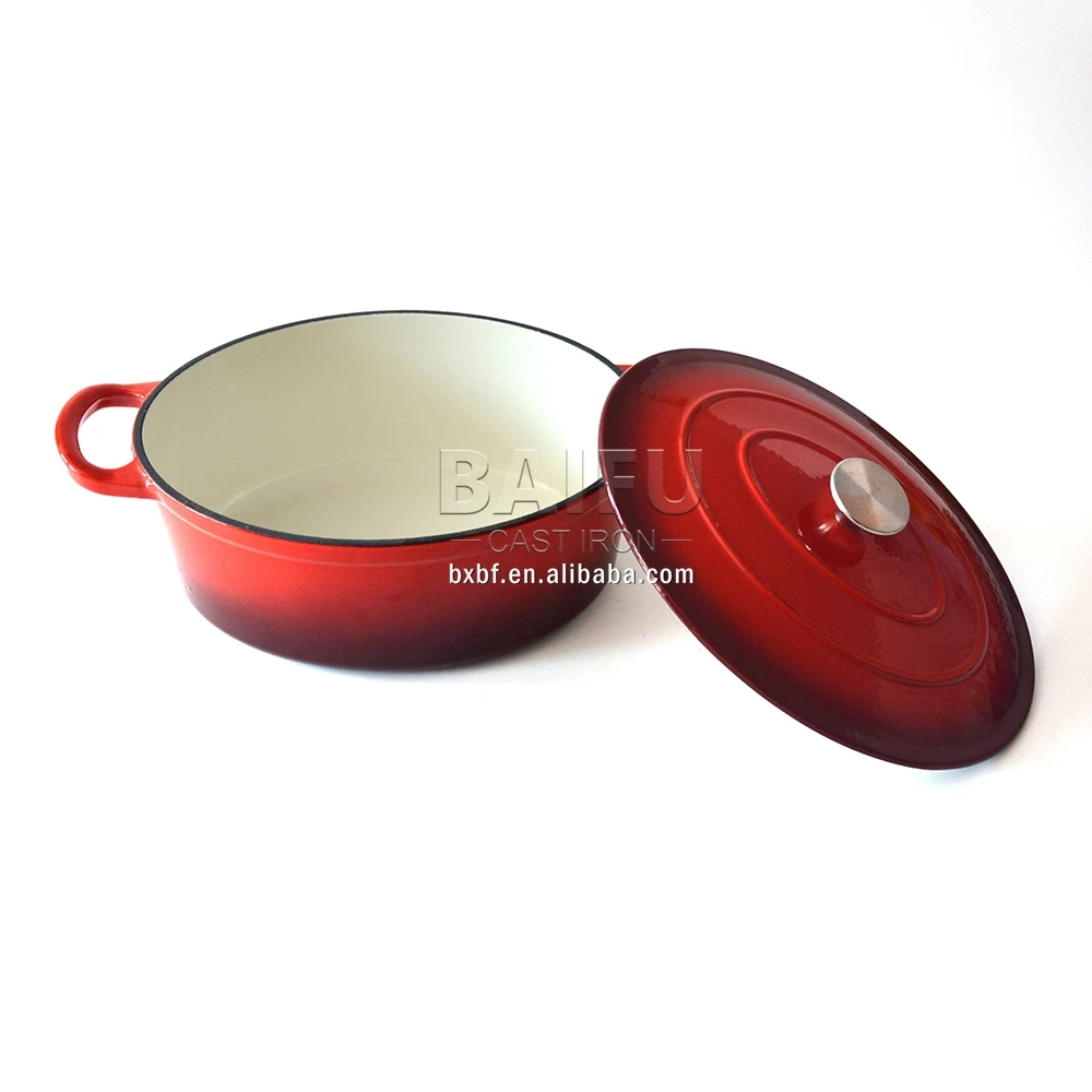 28 cm Enameled Dutch Oven Cast Iron Signature Oval Casserole Dish Pot Pan Oval Covered Casserole Cast Iron Dutch Oven