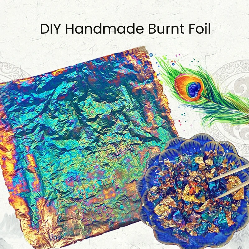 Most Popular Hot Sale Product Colorful Gold Leaf Sheet Diy Handmade Burnt Foil For Decoration