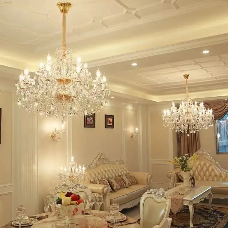 Indoor decorative Lighting living room villa wedding luxury Europe candle Crystal Chandelier