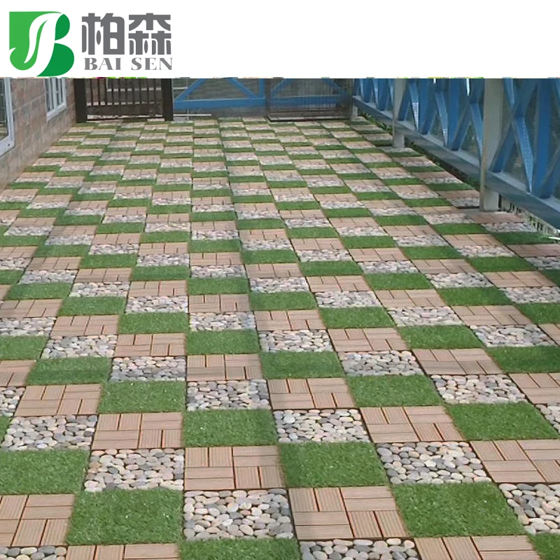 How sales!! 2015 Artificial grass  interlocking WPC diy Tiles (CE,FSC ,SGS)