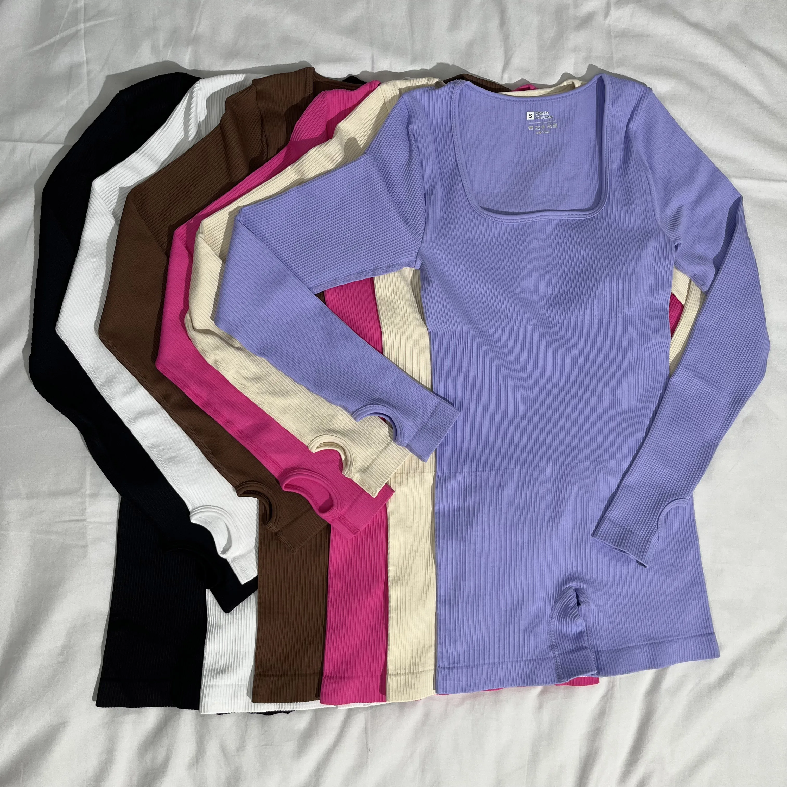 Hot Selling Square Shaped Neck Yoga Wear Woman Plus Sizes Fitness Set Sport Jumpsuits