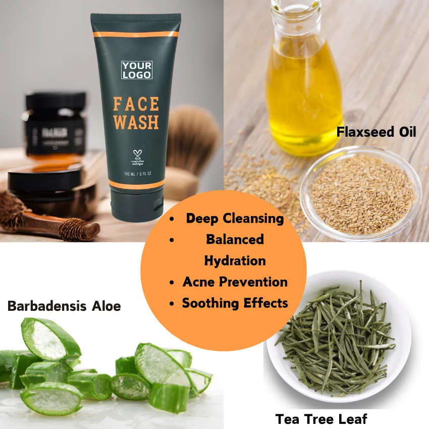 OEM Natural Men Care Beard Oil Kit Shave Gel Beard Grooming Set