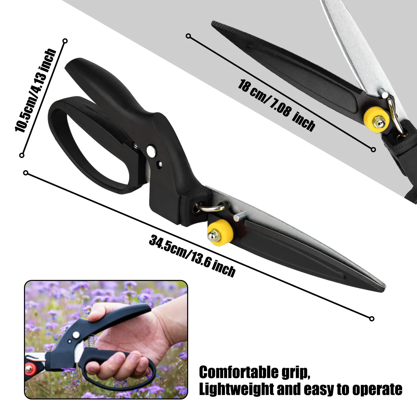 HE017 SUNWELL 180 Rotating Hand Cutting Tools Garden Grass Pruning Shears Swivel Grass Cutting Shears