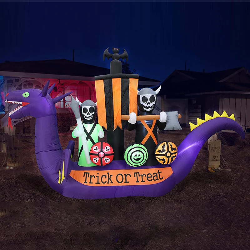 Outdoor blow-up ornament toy skeleton pirate Ghost ship model horror Inflatable Halloween decoration