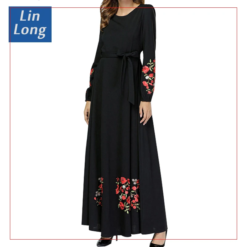 Дубай Исламская вышивка Abaya