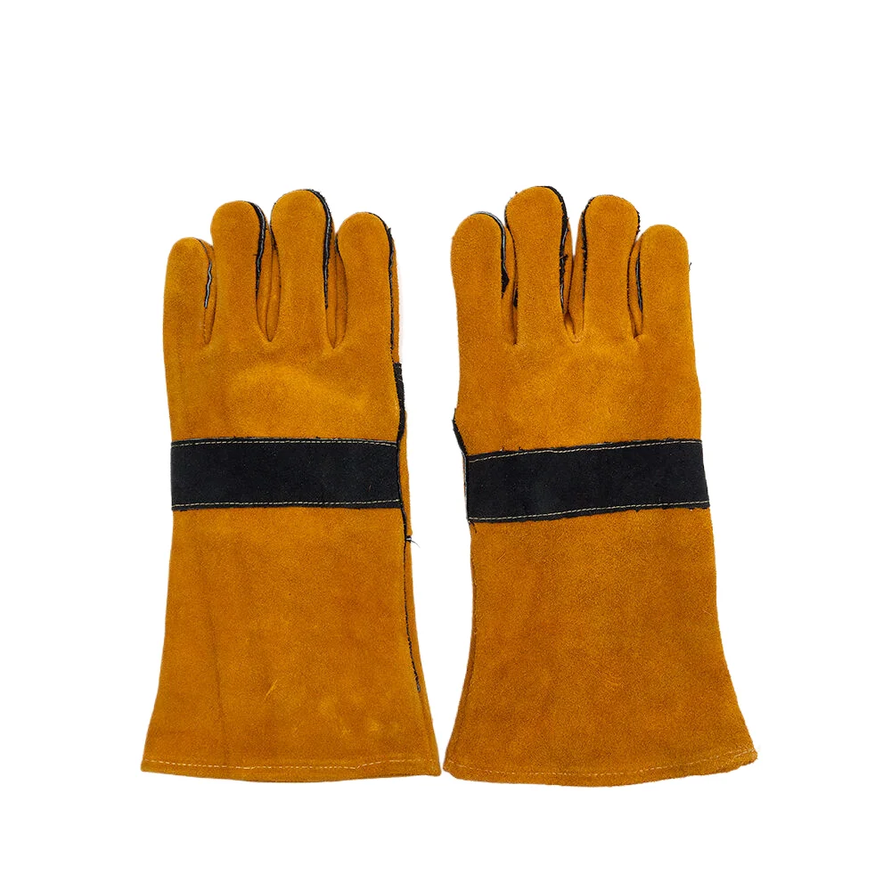 Premium Cow Split Leather Welding Gloves for Fireplace BBQ Heat Protection Heavy Duty Welding Gloves