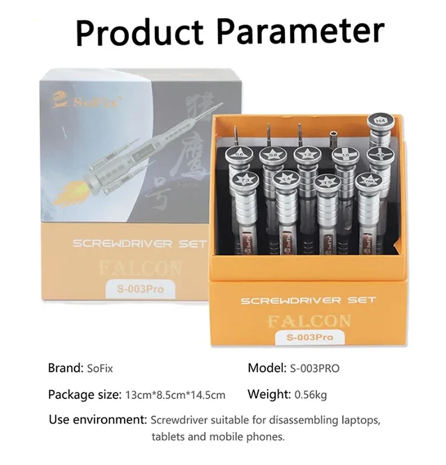 S-003PRO Screwdriver Kit for Macbook All Android Phones Screw Removal Installation for Microsoft Tablets Full Range Repair Tool