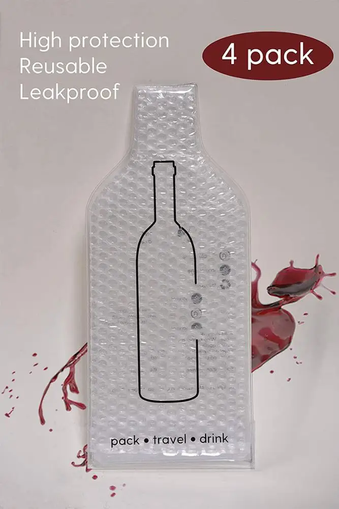 Leak Proof Wine Travel Sleeve Cushions Travel Reusable Wine Bottle Protector