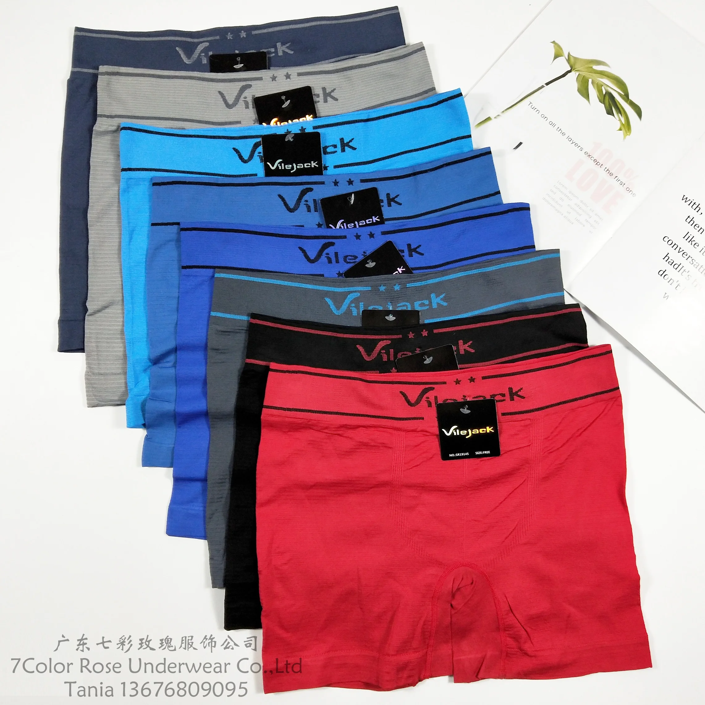 custom brand seamless mens long boxer brief mens polyester seamless underwear
