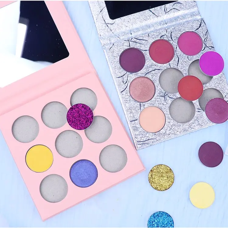 Make Your Own Eyeshadow Palette 100 Colors Nude 25mm Wholesaler DIY Empty Eye Shadow Box Shimmer Glitter Eyeshadow Palette