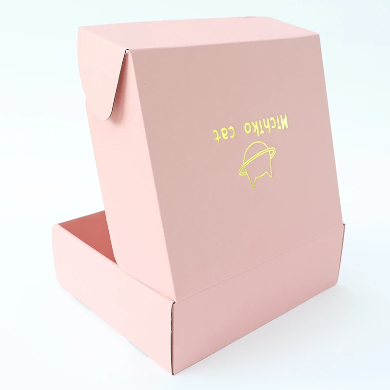 Pink clothing design amazon custom printed  large baby shoe box Logo printing gift packaging brown kraft cardboard paper box