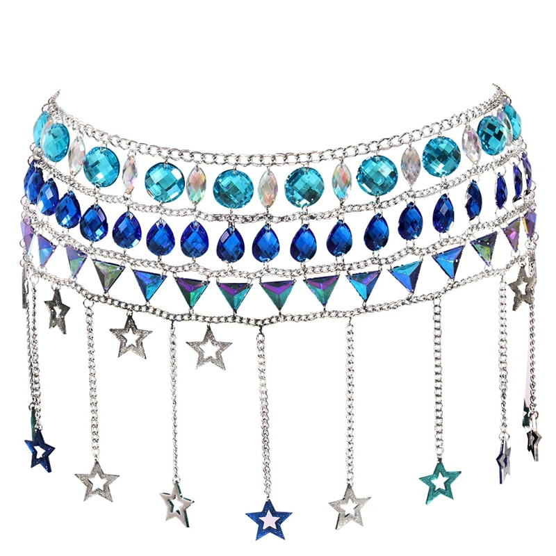 Women Body Harness Bohemian style Jewelry Night Party Hot Sexy Skirt Night Club Sexy Sequin Star pendant Skirt Carnival