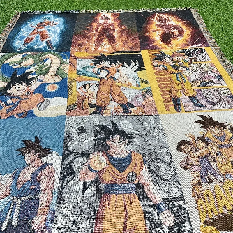 MOQ 1pc Anime tapestry woven  Throw Blanket Custom dragon z ball custom Tapestry blanket