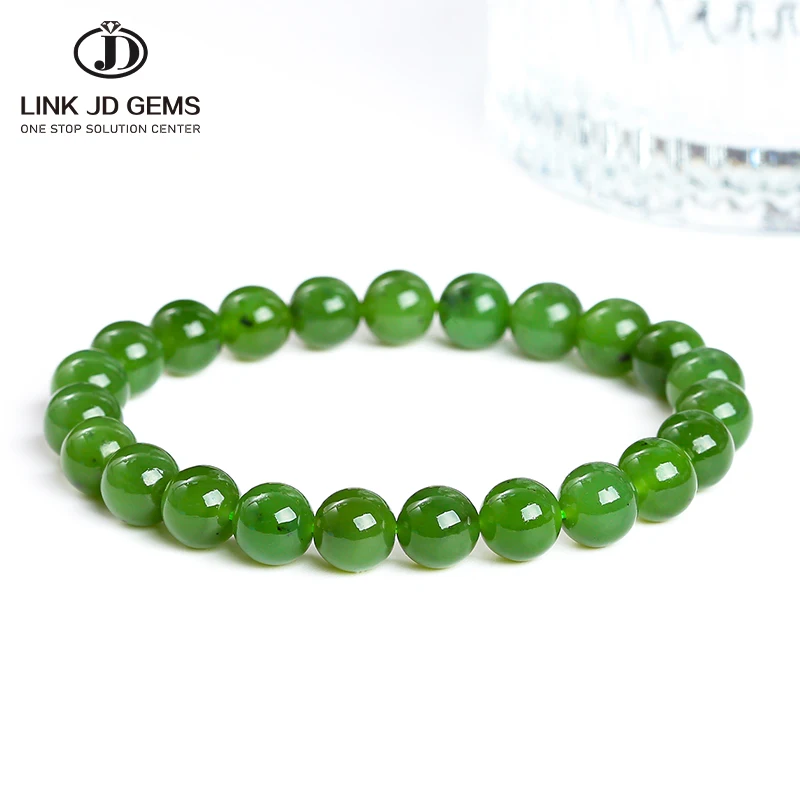 JD винтажные элегантные изысканные браслеты из яшмы с бисером 6 мм 8 10 натуральный браслет зеленого нефрита