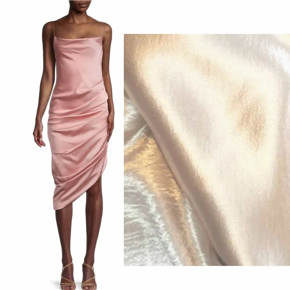 Hot Sell soft shiny Satin liquid looking Satin  fluid hand feeling satin Silky Dress fabric