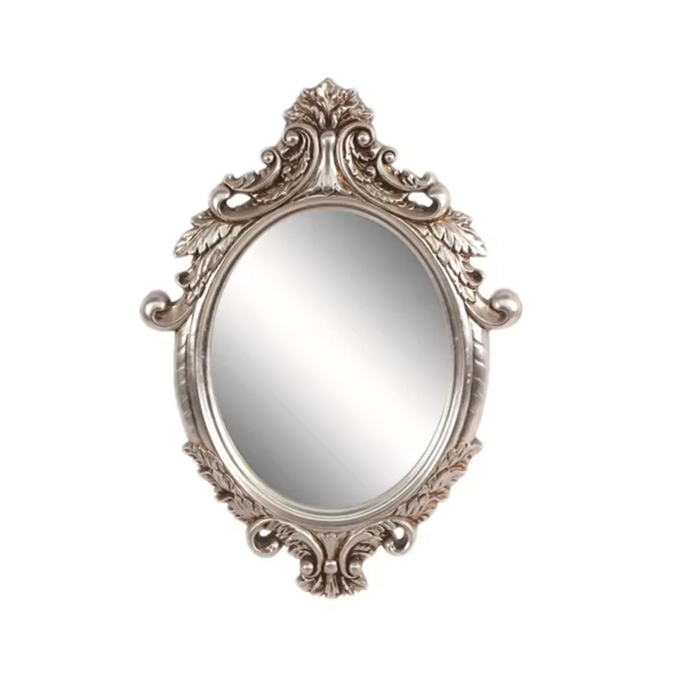 Manufacture Custom Decorative Wall Mounted Hanging Antique Baroque Oval Polyurethane Mirror Frame