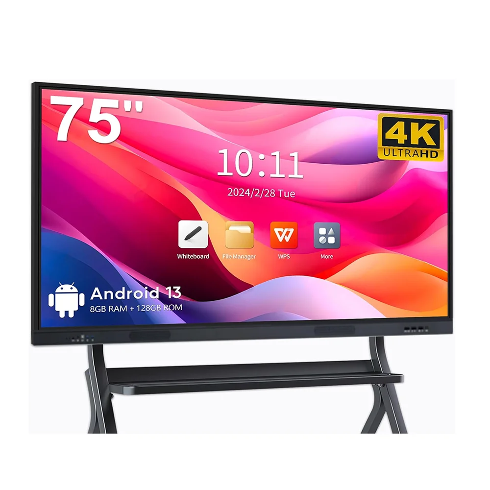 HD Smart Board with 4K Display 55 65 75 85 86 Inches Interactive Whiteboard for Meeting Teaching LED Panel 32 98 Inches